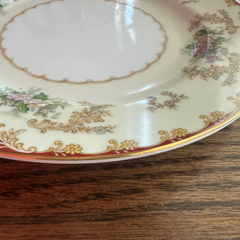 Occupied Japan Vintage Noritake China Cardinal Rose 7 5/8” Salad Plate